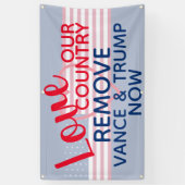 我が国を愛して今すぐヴァンスとトランプを削除 横断幕 (縦)