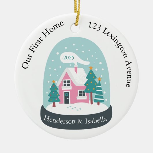我が国初のホームスノーグローブ セラミックオーナメント (正面)