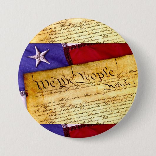 我が国州憲法統一された 缶バッジ (正面)