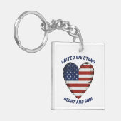 我が国統一されたは愛国心がある キーホルダー (正面左)