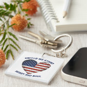 我が国統一されたは愛国心がある キーホルダー (正面右)