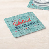 我が国統一されたは愛国心がある スクエアペーパーコースター (アングル)