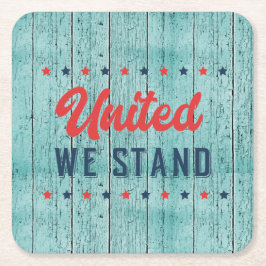 我が国統一されたは愛国心がある スクエアペーパーコースター