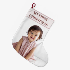 我が子の初めてのクリスマスの写真のクリスマスソックス ラージクリスマスストッキング