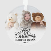 我が子の初めてのクリスマスの写真入りスクリプト オーナメント (裏面)