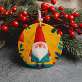 我が子の初めてのクリスマスの記念写真 サンタの小人デザイン セラミックオーナメント