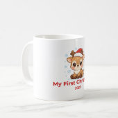 我が子の初めてのクリスマスマグカップ かわいい赤ちゃんのホリデー コーヒーマグカップ (正面左)