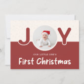 我が子の初めてのクリスマス かわいい赤ちゃんの写真 シーズンカード (正面)