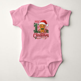 我が子の初めてのクリスマス サンタのかわいいベビーボディスーツ ベビーボディスーツ