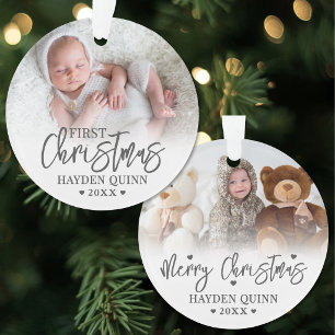 我が子の初めてのクリスマス スクリプト 新生児 写真 オーナメント