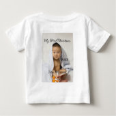我が子の初めてのクリスマス 名前と日付と年と写真 ベビーTシャツ (裏面)