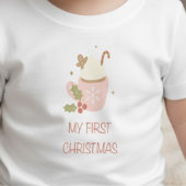 我が子の初めてのクリスマスTシャツ 女の子用ベビー服 ベビーTシャツ