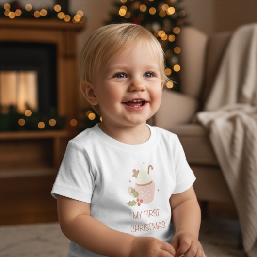 我が子の初めてのクリスマスTシャツ 女の子用ベビー服 ベビーTシャツ