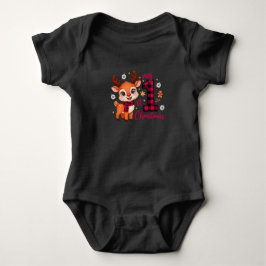 我が子の初めてのクリスマスTシャツ 2025 女の子 ベビーボディスーツ
