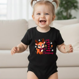 我が子の初めてのクリスマスTシャツ 2025 女の子 ベビーボディスーツ