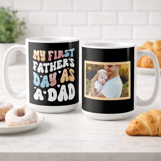 我が子の初めての父の日フォト コーヒーマグカップ