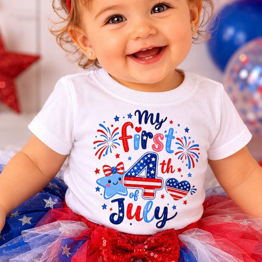我が子の初めての独立記念日Tシャツ ベビーTシャツ