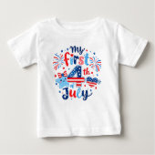 我が子の初めての独立記念日Tシャツ ベビーTシャツ (正面)