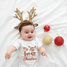 我が子の最初のクリスマス - 可愛いトナカイ