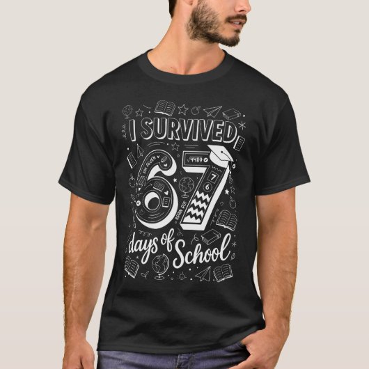 我が子は学校67日を乗り切った Gen Alpha先生Tシャツ Tシャツ (正面)