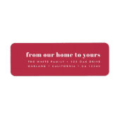 我が家からあなたの家まで |モダンミニマリスト赤 ラベル (正面)