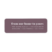 我が家からあなたの家まで |紫モダンミニマル ラベル (正面)