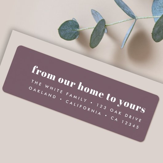 我が家からあなたの家まで |紫モダンミニマル ラベル