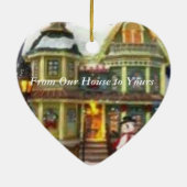 「我が家からお客様へ」の伝統的スタイル セラミックオーナメント (裏面)