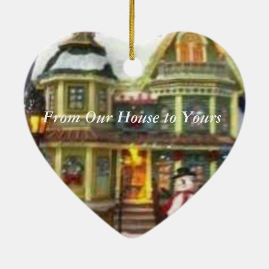 「我が家からお客様へ」の伝統的スタイル セラミックオーナメント (裏面)