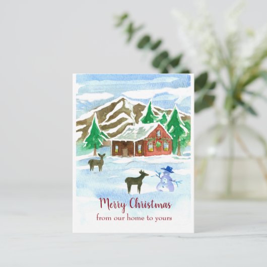我が家からシカへのメリークリスマス ポストカード (スタンド正面)