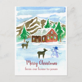 我が家からシカへのメリークリスマス ポストカード
