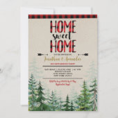 我が家こそが天国よ！冬のログハウス新築祝い 招待状 (正面)