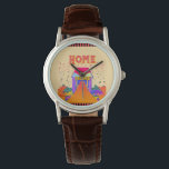 我が家さ 腕時計<br><div class="desc">クラシック ブラウン レザー ストラップ ウォッチ（レディース）</div>