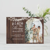 我が家に帰るような木製写真引越し シーズンカード (スタンド正面)