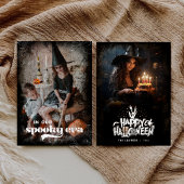 我が家の不気味な時代のハロウィン家族の年賀状 シーズンカード