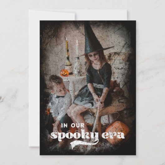 我が家の不気味な時代のハロウィン家族の年賀状 シーズンカード (正面)