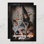 我が家の不気味な時代のハロウィン家族の年賀状 シーズンカード (正面/裏面)