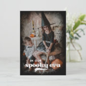 我が家の不気味な時代のハロウィン家族の年賀状 シーズンカード (スタンド正面)