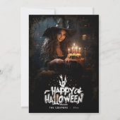 我が家の不気味な時代のハロウィン家族の年賀状 シーズンカード (裏面)