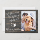 我が家の人間が結婚するよ！ペットのエンゲージメントカード 案内状 (正面)