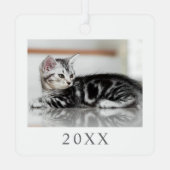 我が家の初めてのクリスマス　ペット猫の写真 メタルオーナメント (裏面)