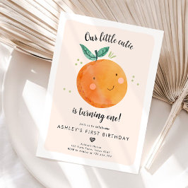 我が家の小さなキューティー クレメントオレンジのファーストバースデー 招待状