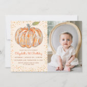 我が家の小さなパンプキン1歳の誕生日 招待状 (正面)