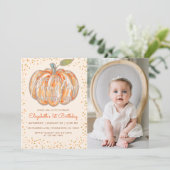 我が家の小さなパンプキン1歳の誕生日 招待状 (スタンド正面)