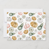 我が家の小さなパンプキン ボーホー秋の誕生日パーティーの写真 招待状 (裏面)