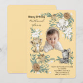 我が家の小さな太陽の誕生日パーティー招待状 招待状 (正面/裏面)