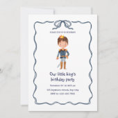 我が家の小さな王の1歳の誕生日パーティー 招待状 (正面)