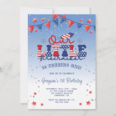 我が家の小さな花火少年 初めての1歳の誕生日 招待状 (正面)