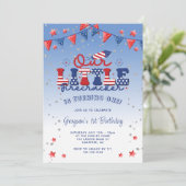 我が家の小さな花火少年 初めての1歳の誕生日 招待状 (スタンド正面)