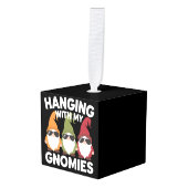 我が家の小人と遊ぼう 面白い庭の小人 キューブオーナメント (正面アングル)